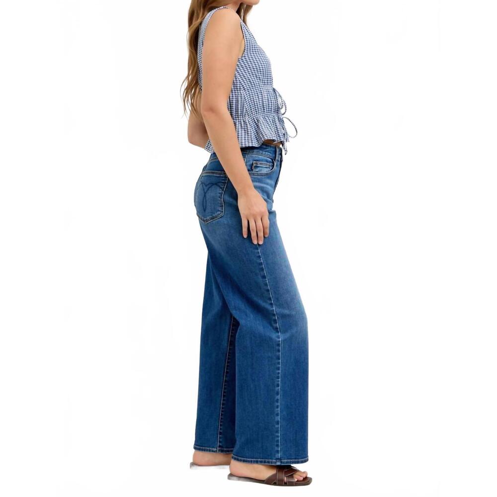 NEW JUDY BLUE high waist wilhelmena baggy fit jeans in dark wash - Picture 7 of 9